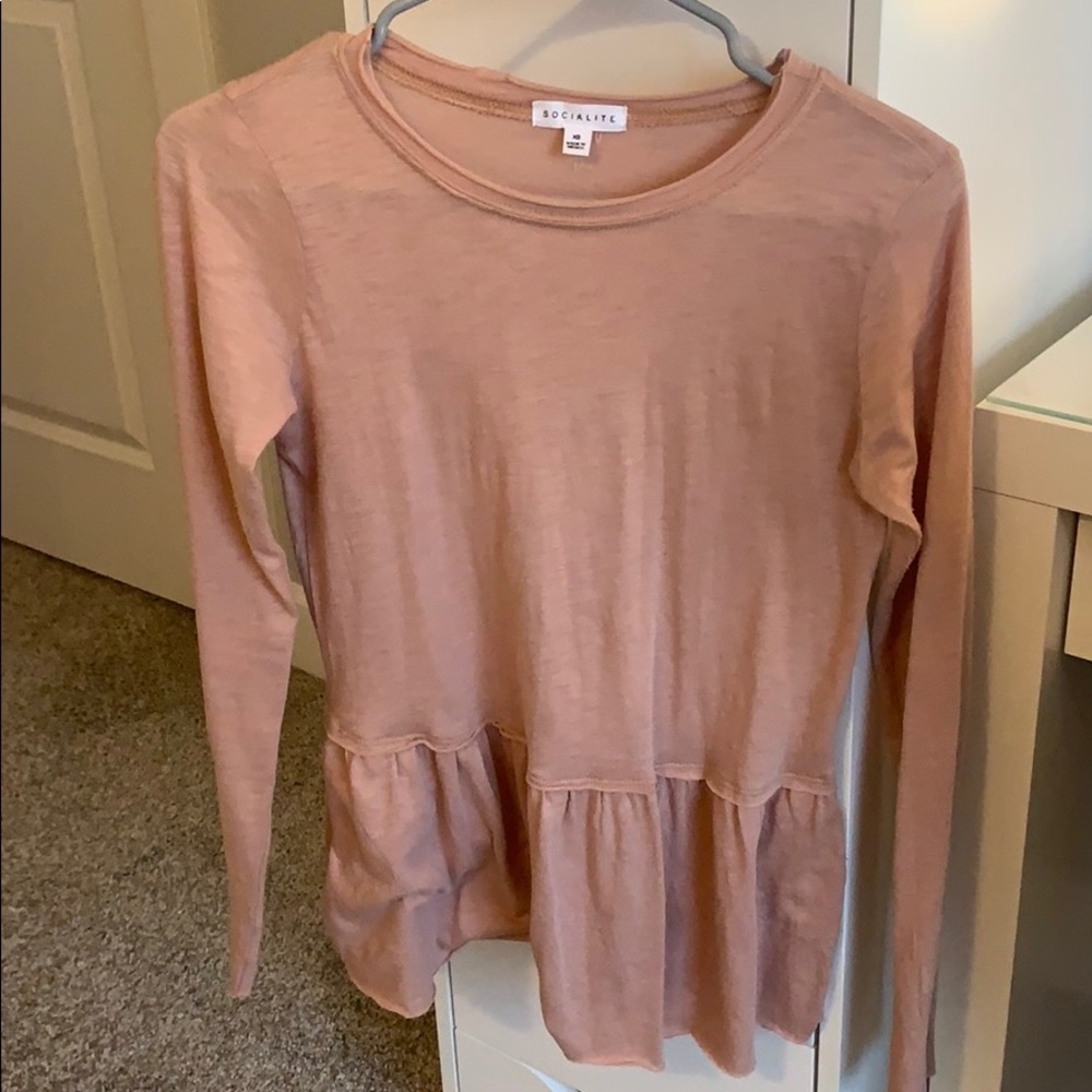 Socialite long sleeve peplum top